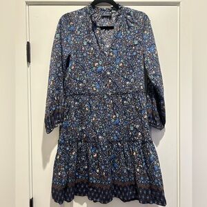 Vineyard Vines Fenwick Tiered Floral Cotton and Silk Blend Dress Sz S